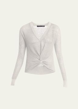 Soren V-Neck Twisted-Hem Sweater