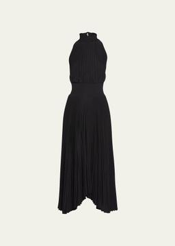 Renzo Pleated Halter Dress