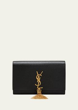Kate Tassel YSL Wallet on Chain in Grained Leather
