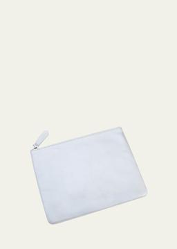 Monogrammed Leather Zippered Travel Organizer Pouch