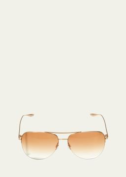Chevalier Semi-Rimless Metal Aviator Sunglasses