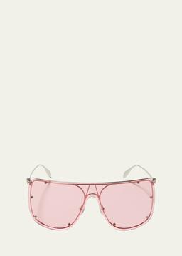 Studded Skull Shield Sunglasses