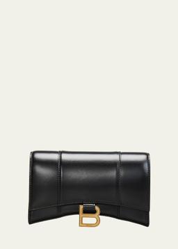 Hourglass Chain Leather Wallet on Chain