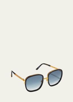 Lucky Love Round Stainless Steel Sunglasses