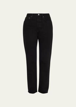 Classic-Cut Frayed Denim Pants