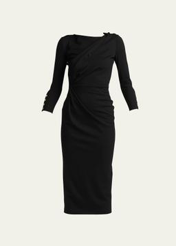 Asymmetric Keyhole Midi Dress