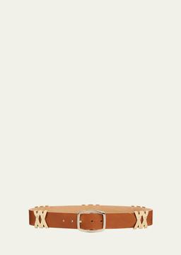 Ryan Golden Leather Buckle Belt