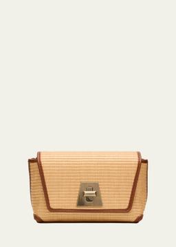 Anouk Little Day Bicolor Raffia Crossbody Bag
