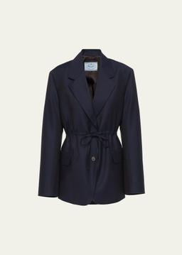 Drawstring Wool Blazer