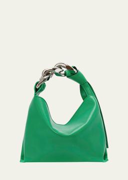 Small Knot Chain Leather Top-Handle Bag