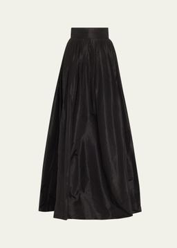 Pleated Silk Ball Skirt