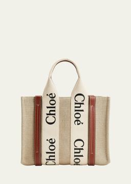Woody Small Tote Bag in Linen with Crossbody Strap