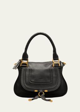 Marcie Small Satchel Bag in Grained Calfskin