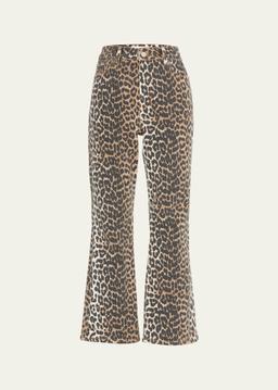 Betzy Leopard Cropped Bootcut Jeans