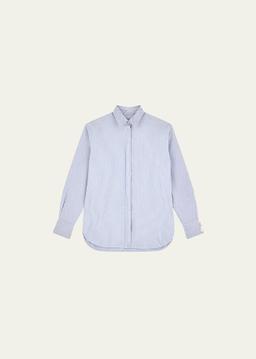 Striped Boyfriend Button-Front Shirt