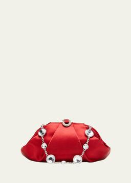 Gemma Crystal Satin Clutch Bag