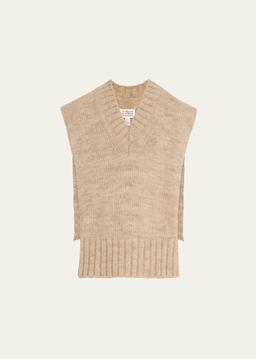 Open Side Alpaca-Blend Sweater Vest
