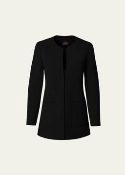 Milena Double-Face Wool Hook-&-Eye Jacket