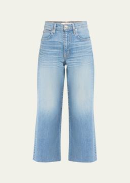 Grace Wide Ankle Jeans with Raw Hem