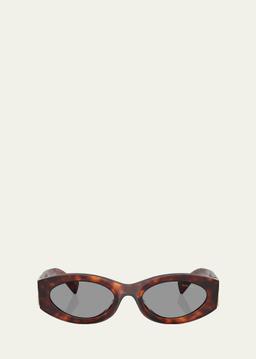 Logo Oval Acetate Sunglasses