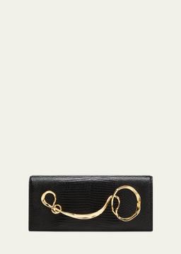 Twisted Gold Side Handle Clutch Purse
