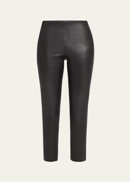 Cropped Leather Leggings