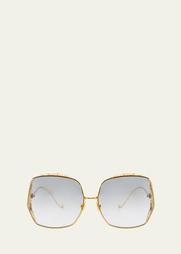 Nouveau Romantica Round Stainless Steel Sunglasses