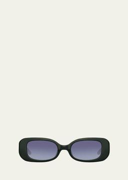 Lola Rectangle Acetate & Nylon Sunglasses