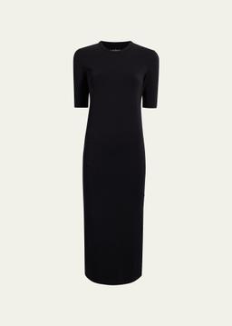Fitted Midi Dress w/ Elbow Sleeves