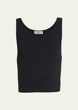 Cropped Scoop-Neck Tank Top