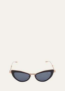 VIII Titanium & Acetate Cat-Eye Sunglasses