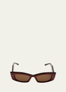 Quattro Acetate & Titanium Cat-Eye Sunglasses