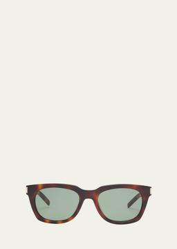 Engraved Logo Rectangle Mixed-Media Sunglasses