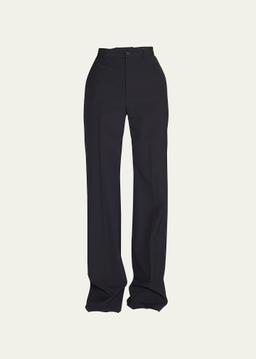 Straight-Leg Pants with Floor-Length Hem