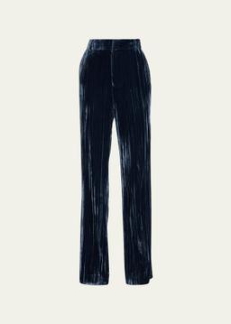 Kerry Slim Straight-Leg Crepe Pants