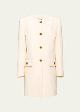 Single-Breasted Tricotine Coat