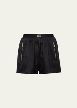 Logo-Print Technical Silk Shorts