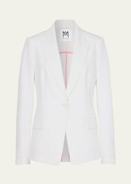Avery Single-Button Cady Blazer