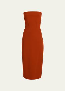 Doppio Structured Wool Midi Dress