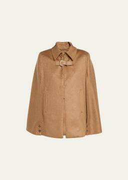 Obliqua Structured Cashmere-Blend Cape