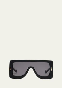 Anagram Acetate & Metal Shield Sunglasses