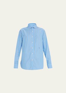 Stripe Classic Button-Up Cotton Shirt