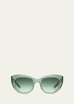 Coquette Gradient Green Acetate Cat-Eye Sunglasses