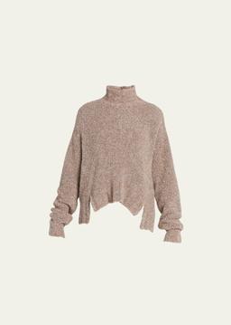 Cashmere Silk Boucle Turtleneck