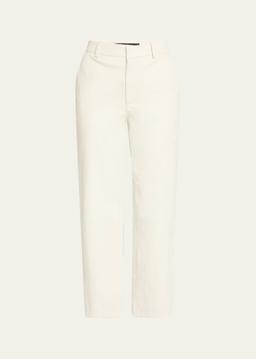 Cropped Bootcut Leather Trousers