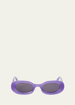 Amalfi Beveled Acetate Oval Sunglasses