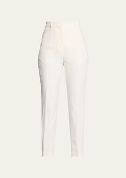 High-Waist Crop Cigarette Trousers