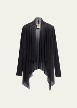 Open-Front Tulle Handkerchief Cardigan