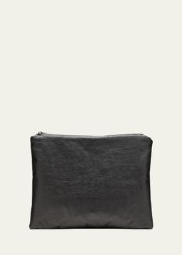 Zip Faux-Leather Clutch Bag