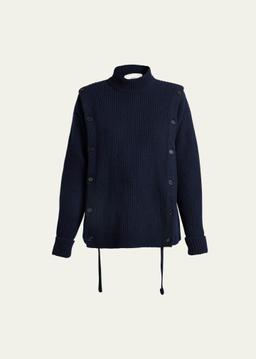 Button Wool Cashmere Sweater